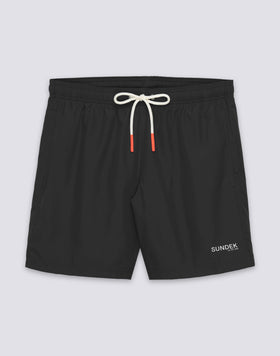 MAILLOT DE BAIN MI-LONG À TAILLE ÉLASTIQUE EN POLYESTER RECYCLÉ REPREVE® AVEC DÉTAIL TRICOLORE