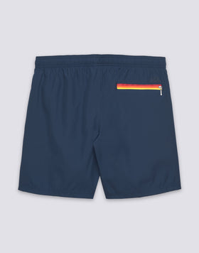 MAILLOT DE BAIN MI-LONGUEUR POUR HOMME AVEC TAILLE ÉLASTIQUE EN POLYESTER RECYCLÉ REPREVE® AVEC DÉTAILS TRICOLORE