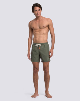 MID-RISE SWIMSHORTS IN REPREVE® RECYCLED POLYESTER WITH TRICOLOUR DETAIL