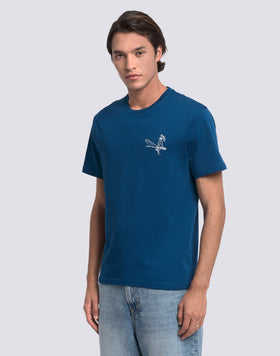 T-SHIRT HOMME À COL ROND AVEC IMPRIMÉ SURFEUR TIDAL