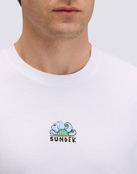 T-SHIRT UOMO A GIROCOLLO CON STAMPA TIDAL SURFER