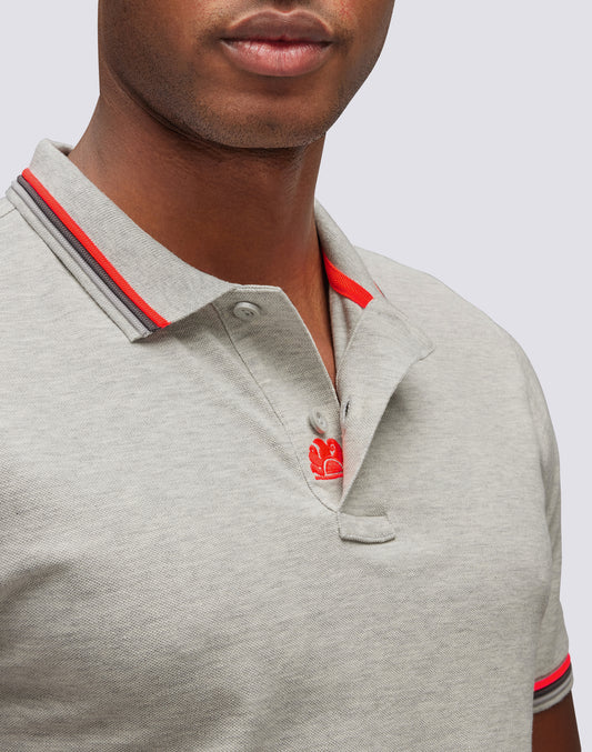 BRICE POLO SHIRT IN PIQUET COTTON WITH TRICOLOR DETAILS