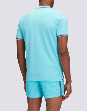 POLO BRICE EN COTON PIQUÉ AVEC DÉTAILS TRICOLORES