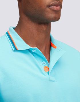 POLO BRICE EN COTON PIQUÉ AVEC DÉTAILS TRICOLORES
