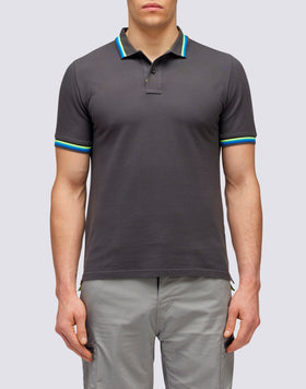 BRICE COTTON PIQUÉ POLO SHIRT WITH TRICOLOUR DETAILS