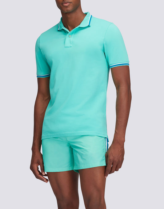 BRICE COTTON PIQUÉ POLO SHIRT WITH TRICOLOUR DETAILS