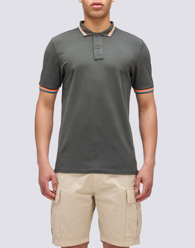 BRICE COTTON PIQUÉ POLO SHIRT WITH TRICOLOUR DETAILS