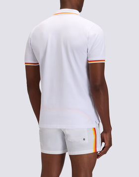 BRICE COTTON PIQUÉ POLO SHIRT WITH TRICOLOUR DETAILS