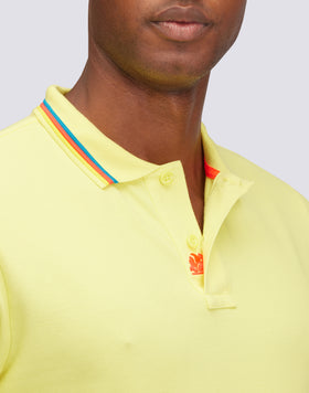 POLO BRICE EN COTON PIQUÉ AVEC DÉTAILS TRICOLORES