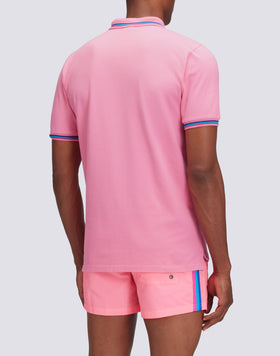 POLO BRICE EN COTON PIQUÉ AVEC DÉTAILS TRICOLORES