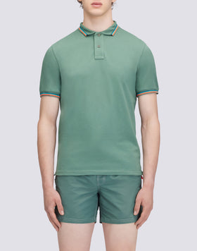 POLO BRICE EN COTON PIQUÉ AVEC DÉTAILS TRICOLORES