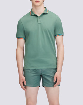 POLO BRICE EN COTON PIQUÉ AVEC DÉTAILS TRICOLORES