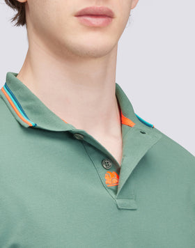 POLO BRICE EN COTON PIQUÉ AVEC DÉTAILS TRICOLORES