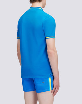 BRICE COTTON PIQUÉ POLO SHIRT WITH TRICOLOUR DETAILS
