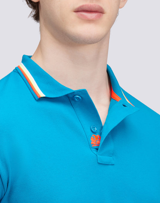 BRICE COTTON PIQUÉ POLO SHIRT WITH TRICOLOUR DETAILS