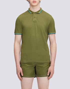 BRICE COTTON PIQUÉ POLO SHIRT WITH TRICOLOUR DETAILS