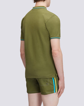 BRICE COTTON PIQUÉ POLO SHIRT WITH TRICOLOUR DETAILS