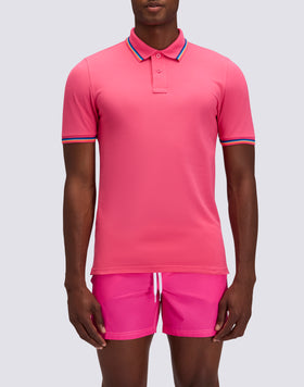 POLO BRICE EN COTON PIQUÉ AVEC DÉTAILS TRICOLORES