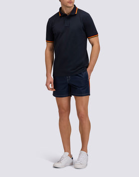 POLO BRICE EN COTON PIQUÉ AVEC DÉTAILS TRICOLORES