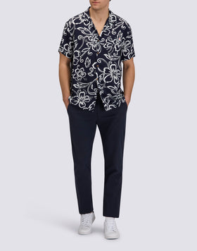 CHEMISE IMPRIMÉE POUR HOMME EN POPELINE DE VISCOSE