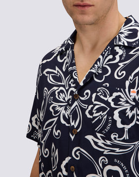 CHEMISE IMPRIMÉE POUR HOMME EN POPELINE DE VISCOSE
