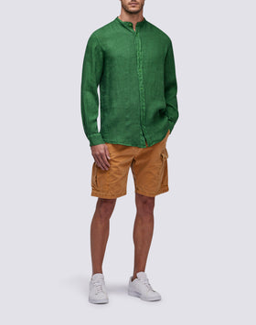 LINEN SHIRT WITH MANDAR COLLAR
