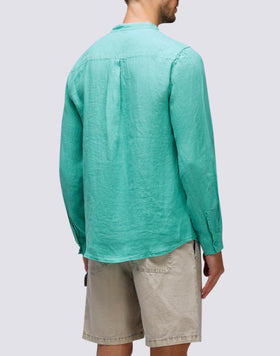 CAMICIA IN LINO CON COLLO ALLA COREANA