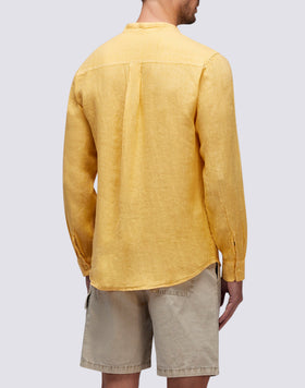 CAMICIA IN LINO CON COLLO ALLA COREANA