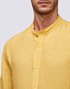 CAMICIA IN LINO CON COLLO ALLA COREANA