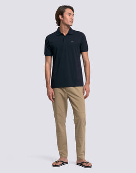 POLO HOMME EN COTON PIQUÉ AVEC COL ET POIGNETS RAYÉS