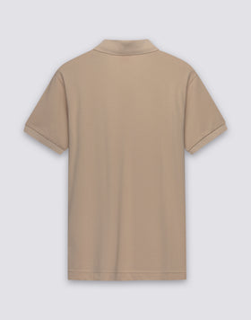 Polo de hombre de algodón piqué con cuello y puños a rayas