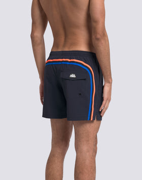 COSTUME DA BAGNO UOMO CON TESSUTO STRETCH A VITA ELASTICATA E CON CUSTODIA REMOVIBILE