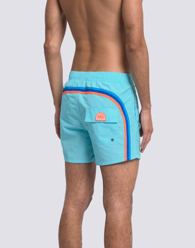 MAILLOT DE BAIN COURT EN TAFFETAS ICONIQUE POUR HOMME AVEC TAILLE SEMI-ÉLASTIQUE