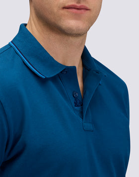 POLO HOMME EN PIQUET DE COTON PIMA AVEC LOGO BRODÉ