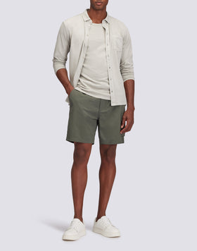 CHEMISE EN JERSEY DE COTON TEINT DANS LA MASSE