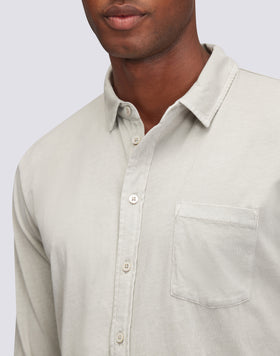 CHEMISE EN JERSEY DE COTON TEINT DANS LA MASSE