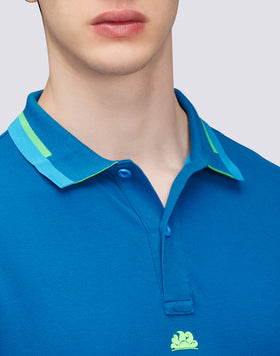 POLO EN COTON PIQUÉ COMBINÉ