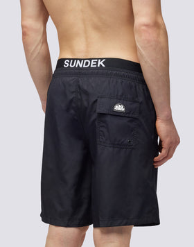 MAILLOT DE BAIN LONG TAILLE ÉLASTIQUE AVEC LOGO ÉLASTIQUE POLY LÉGER
