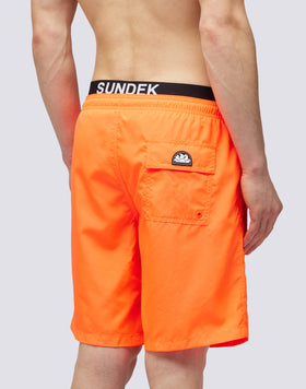 MAILLOT DE BAIN LONG TAILLE ÉLASTIQUE AVEC LOGO ÉLASTIQUE POLY LÉGER