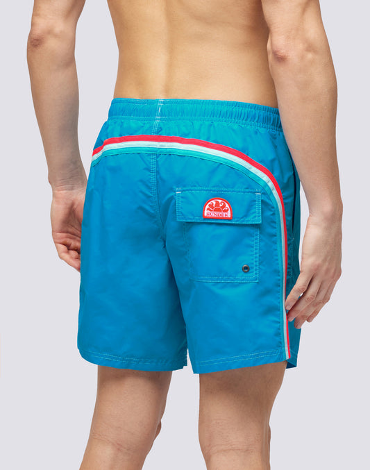 SHORT DE BAIN MI-LONG EXTENSIBLE À LA TAILLE TAFFETA ICONIQUE