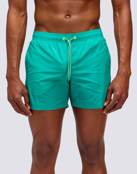 CRINKLED SHORT ELASTIC WAIST SWIMSHORTS