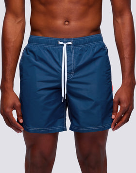 ICONIC TAFFETA STRETCH WAIST MID-LENGTH SWIM SHORTS