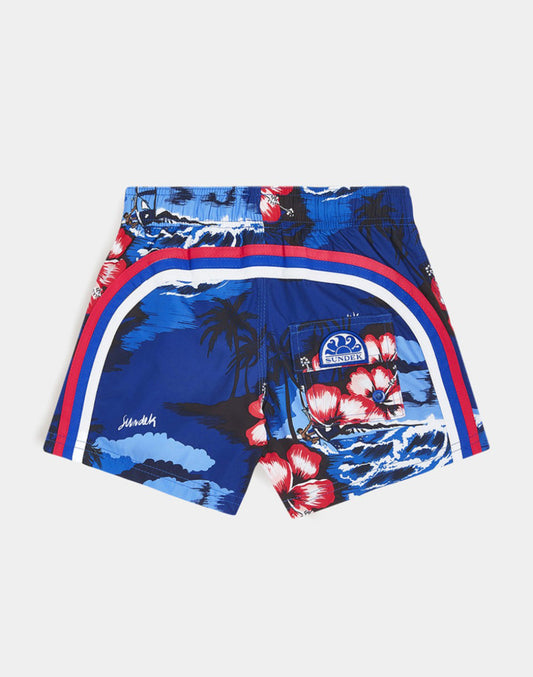 COSTUME DA BAGNO BAMBINO STAMPA SURFING THE HEAVEN REPREVE®
