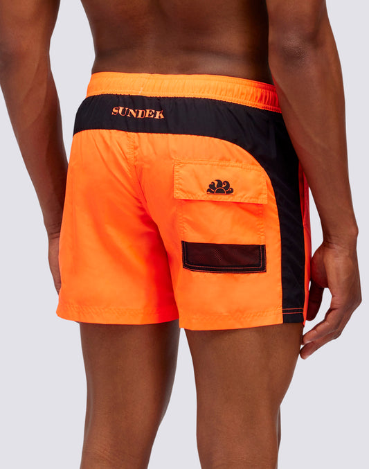 MAILLOT DE BAIN COURT EN POLY LÉGER À TAILLE ÉLASTIQUE