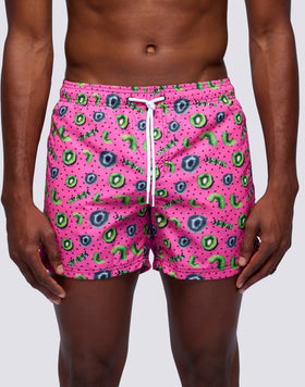 SHORT DE BAIN COURT À TAILLE ÉLASTIQUE OU IMPRIMÉ KIWI BOOST