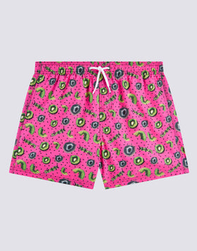 SHORT DE BAIN COURT À TAILLE ÉLASTIQUE OU IMPRIMÉ KIWI BOOST