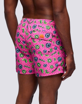 SHORT DE BAIN COURT À TAILLE ÉLASTIQUE OU IMPRIMÉ KIWI BOOST