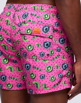 SHORT DE BAIN COURT À TAILLE ÉLASTIQUE OU IMPRIMÉ KIWI BOOST