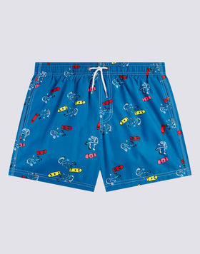 SWIM SHORTS PRINT SKELETON OLLIE REPREVE®