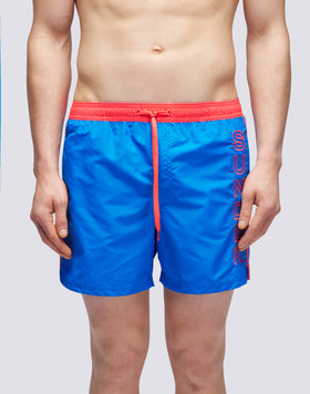 MAILLOT DE BAIN COURT ICONIQUE EN TAFFETAS AVEC PASSEPOIL CONTRASTÉ